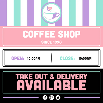 Custom Outdoor Yard Signs Multiple Sizes Coffee Shop