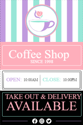 Custom Outdoor Yard Signs Multiple Sizes Coffee Shop