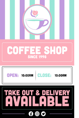 Custom Outdoor Yard Signs Multiple Sizes Coffee Shop
