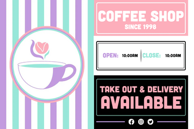 Custom Outdoor Yard Signs Multiple Sizes Coffee Shop