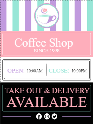 Custom Outdoor Yard Signs Multiple Sizes Coffee Shop