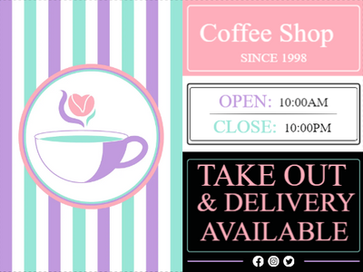 Custom Outdoor Yard Signs Multiple Sizes Coffee Shop