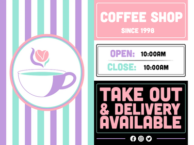Custom Outdoor Yard Signs Multiple Sizes Coffee Shop