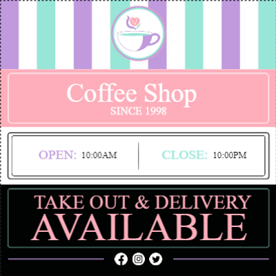 Custom Outdoor Yard Signs Multiple Sizes Coffee Shop