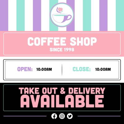 Custom Outdoor Yard Signs Multiple Sizes Coffee Shop