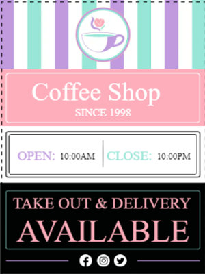 Custom Outdoor Yard Signs Multiple Sizes Coffee Shop