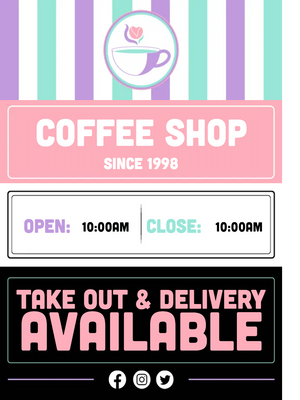 Custom Outdoor Yard Signs Multiple Sizes Coffee Shop