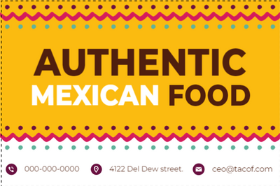 Custom Outdoor Yard Signs Multiple Sizes Authentic Mexican Food