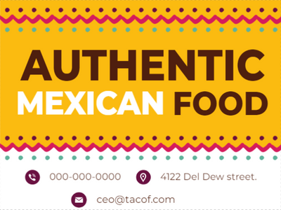 Custom Outdoor Yard Signs Multiple Sizes Authentic Mexican Food