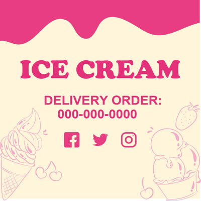 Custom Outdoor Yard Signs Multiple Sizes Ice Cream Delivery