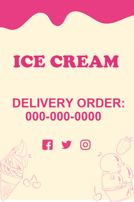 Custom Outdoor Yard Signs Multiple Sizes Ice Cream Delivery
