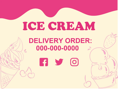 Custom Outdoor Yard Signs Multiple Sizes Ice Cream Delivery