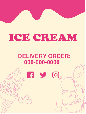 Custom Outdoor Yard Signs Multiple Sizes Ice Cream Delivery