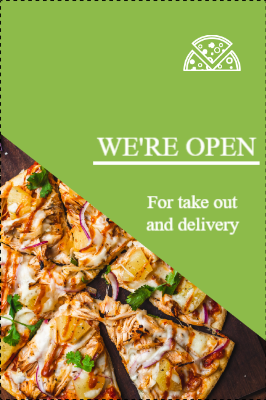 Custom Outdoor Yard Signs Multiple Sizes Take Out and Delivery