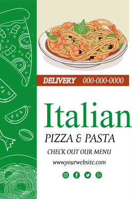 Custom Outdoor Yard Signs Multiple Sizes Italian Pizza and Pasta