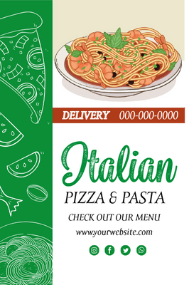 Custom Outdoor Yard Signs Multiple Sizes Italian Pizza and Pasta