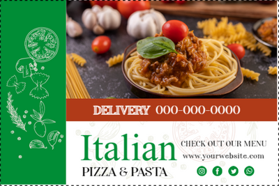 Custom Outdoor Yard Signs Multiple Sizes Italian Pizza and Pasta