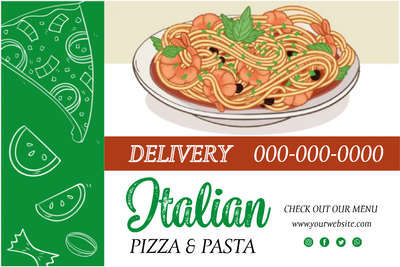 Custom Outdoor Yard Signs Multiple Sizes Italian Pizza and Pasta
