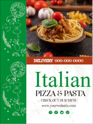 Custom Outdoor Yard Signs Multiple Sizes Italian Pizza and Pasta