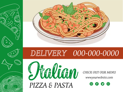 Custom Outdoor Yard Signs Multiple Sizes Italian Pizza and Pasta