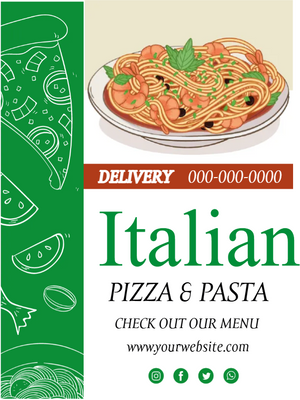 Custom Outdoor Yard Signs Multiple Sizes Italian Pizza and Pasta