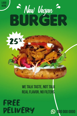 Custom Outdoor Yard Signs Multiple Sizes New Vegan Burger