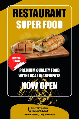 Custom Outdoor Yard Signs Multiple Sizes Super Food Restaurant