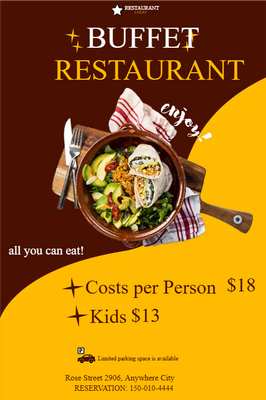 Custom Outdoor Yard Signs Multiple Sizes Buffet Restaurant
