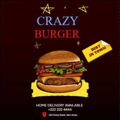 Custom Outdoor Yard Signs Multiple Sizes Crazy Burger