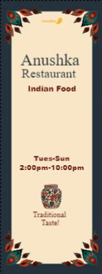 Custom Outdoor Yard Signs Multiple Sizes Indian Food