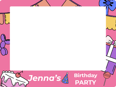 Custom Selfie Frame Jenna's Birthday Party
