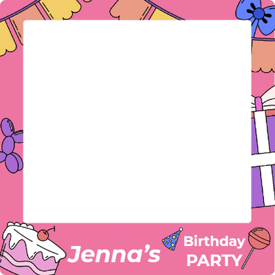 Custom Selfie Frame Jenna's Birthday Party