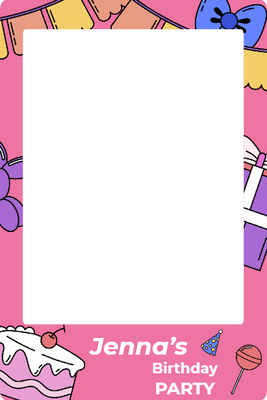 Custom Selfie Frame Jenna's Birthday Party
