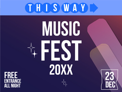Custom Outdoor Yard Signs Multiple Sizes Music Fest