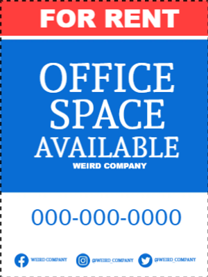 Custom Outdoor Yard Signs Multiple Sizes Office Space Available