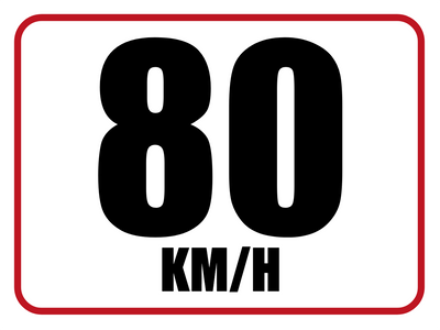 Custom Outdoor Yard Signs Multiple Sizes Speed Limit 80 KM/hr