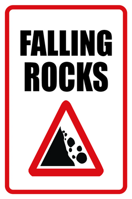 Custom Outdoor Yard Signs Multiple Sizes Falling Rocks Signs