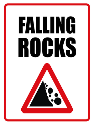 Custom Outdoor Yard Signs Multiple Sizes Falling Rocks Signs