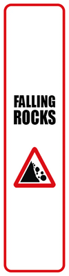 Custom Outdoor Yard Signs Multiple Sizes Falling Rocks Signs