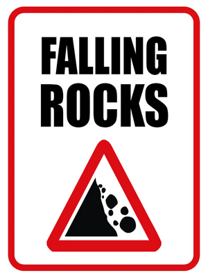 Custom Outdoor Yard Signs Multiple Sizes Falling Rocks Signs