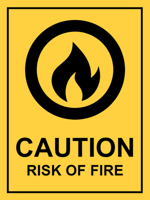 Custom Outdoor Yard Signs Multiple Sizes Caution Fire