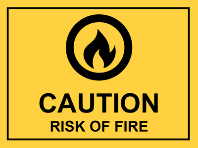 Custom Outdoor Yard Signs Multiple Sizes Caution Fire