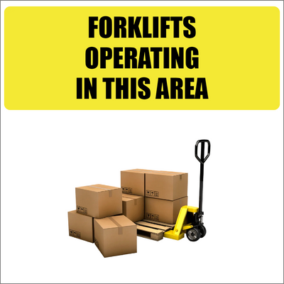 Custom Outdoor Yard Signs Multiple Sizes Forklift Trucks Operating